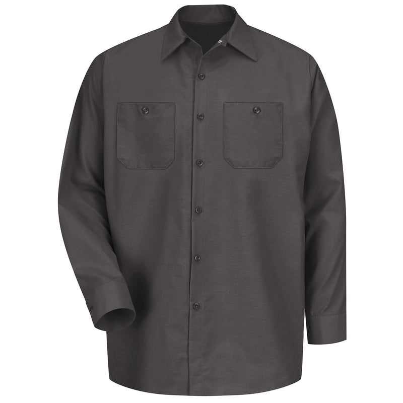 Red Kap Men's Industrial Work Shirt, Regular Fit, Long Sleeve, Charcoal, Large - Image 5